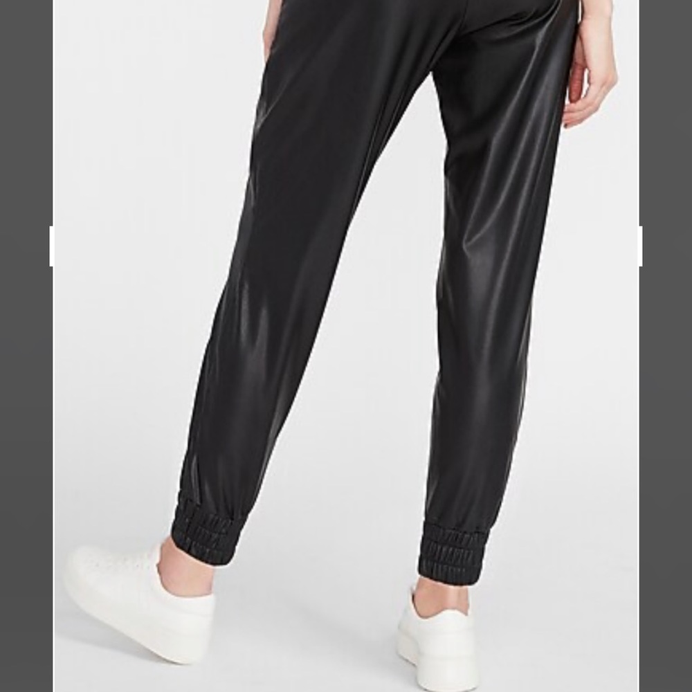EXPRESS  High Waisted Faux Leather Joggers